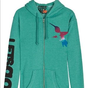 FREECITY green zip up hoodie
